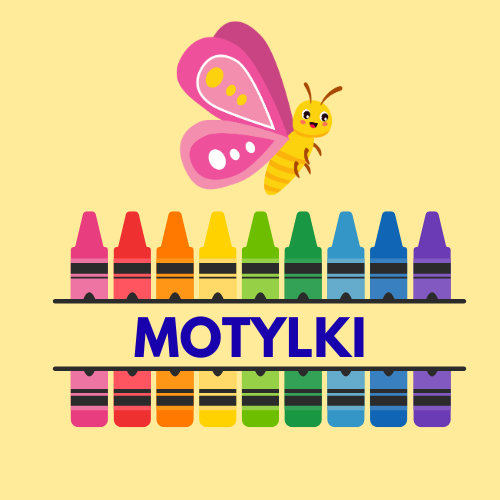 nazwa grupy na tle kolorowych kredek